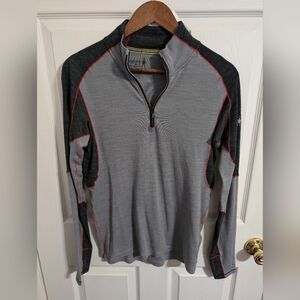 Smartwool Mens Top Gray Long Sleeve Pullover Merino Wool Size Small Piling